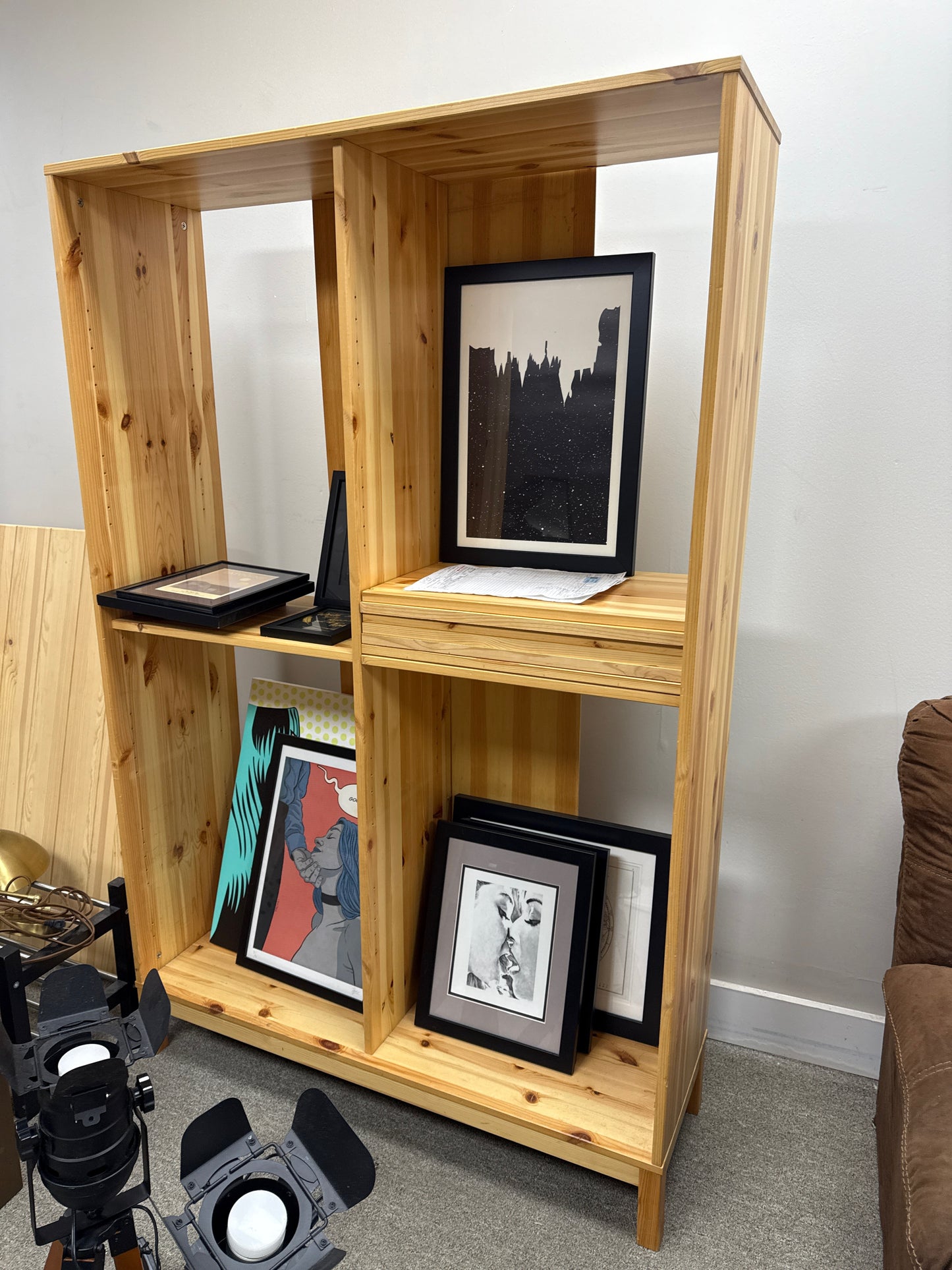 Solid Pine Open Shelf Bookcase