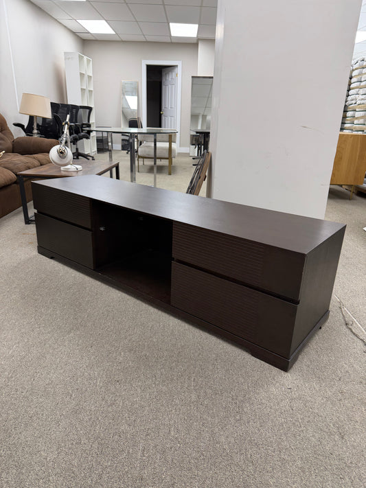 Modern Espresso Media Console / Low TV Stand (Heavy)