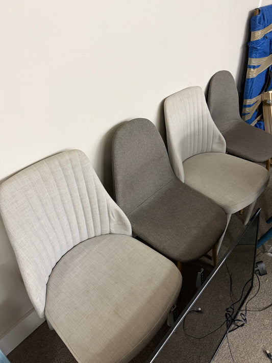Set of 4 Modern Upholstered Dining Chairs in Neutral Tones