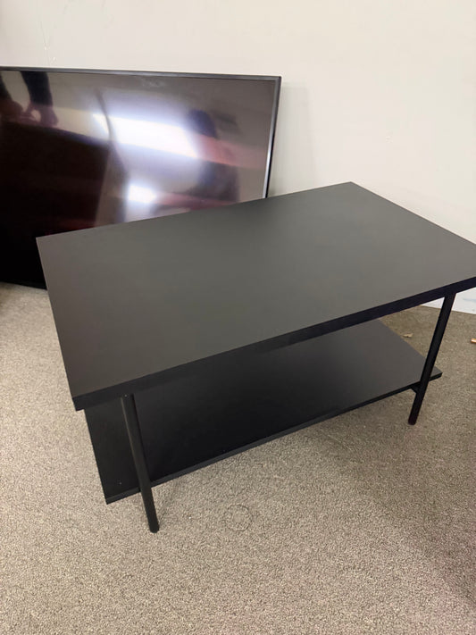 Modern Black Console Table with Storage Shelf