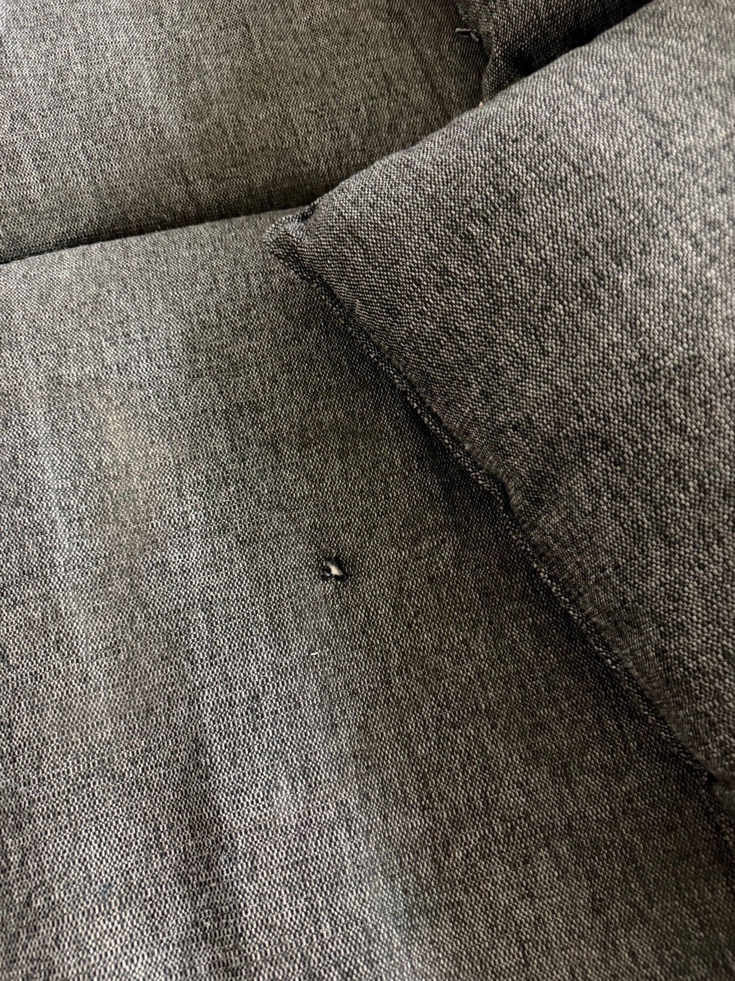 Modern Gray Fabric Sofa with Accent Pillows