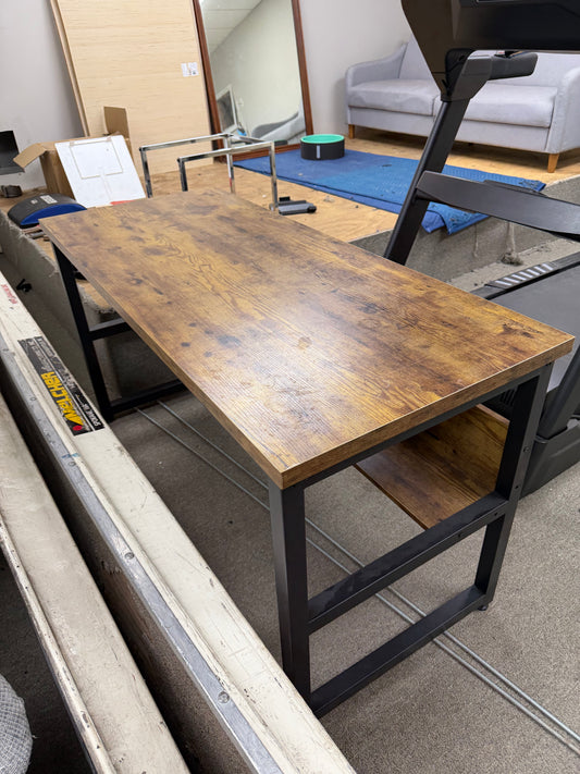Rustic Industrial Coffee Table with Storage Shelf