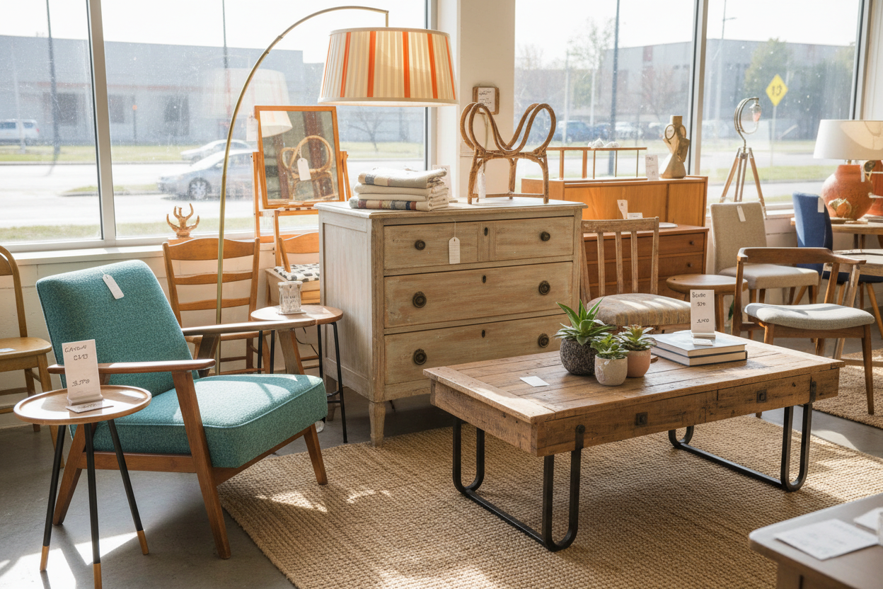 Used furniture ready to be thrifted 